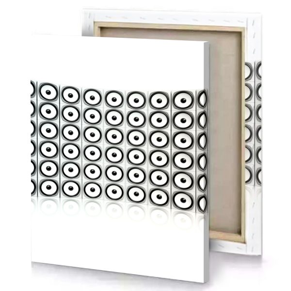 a metal wall sculpture with circles and white smoke canvas - Image 4