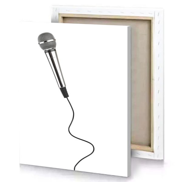 a microphone with cord attached to it taupe canvas - Image 4