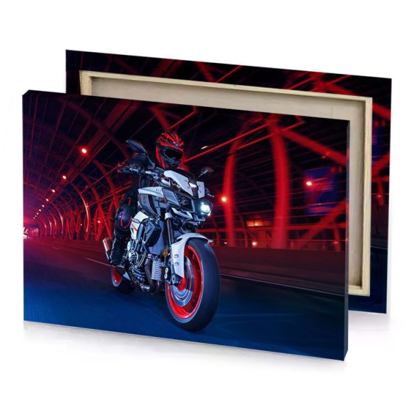a motorcycle driving on road charcoal canvas - Image 4