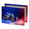 a motorcycle parked in parking with red light sapphire canvas - Image 4