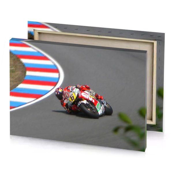 a motorcycle rider is riding on track lust canvas - Image 4
