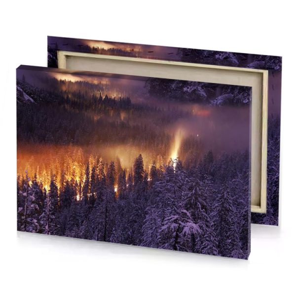 a mountain covered in snow with light shining on the peru canvas - Image 4