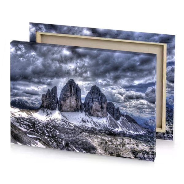 a mountain range with few snow on it light steel blue canvas - Image 4
