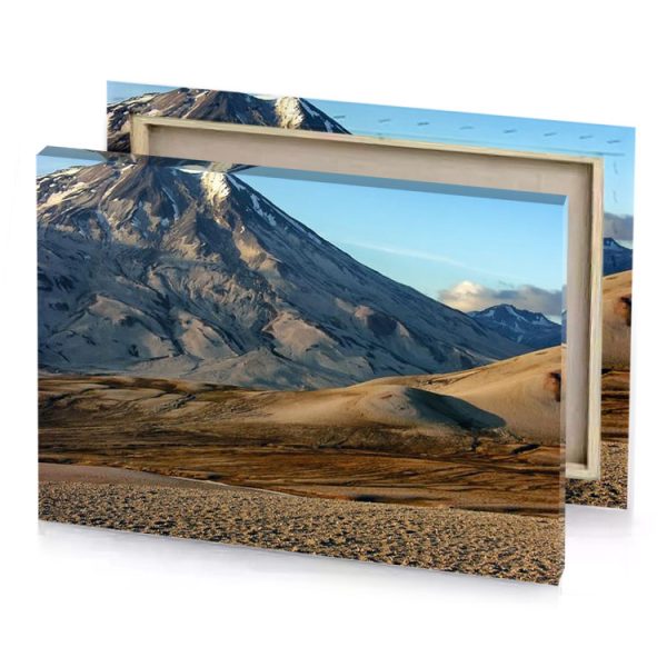 a mountain with snow covered peak in the background charcoal canvas - Image 4