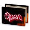 a neon sign that says open crimson canvas - Image 4