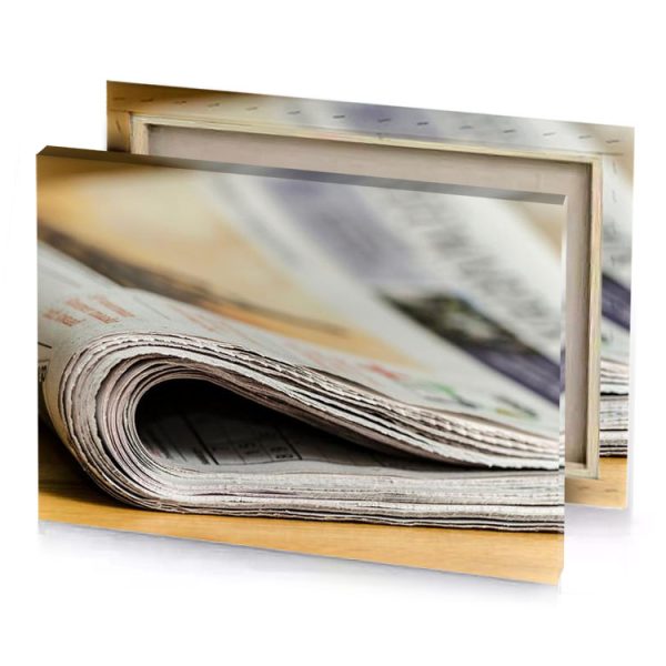 a newspaper with bunch of newspapers on it tan canvas - Image 4