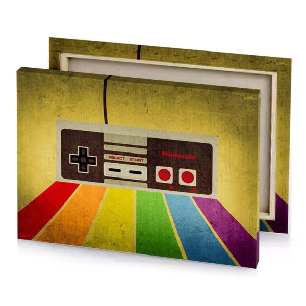 a nintendo game console with rainbow colored background peru canvas - Image 4