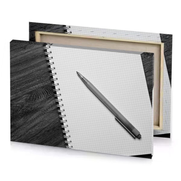 a notebook with pen on top of it gainsboro canvas - Image 4