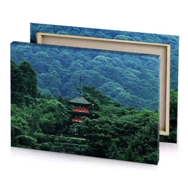 a pagoda in the middle of forest blue sapphire canvas - Image 4