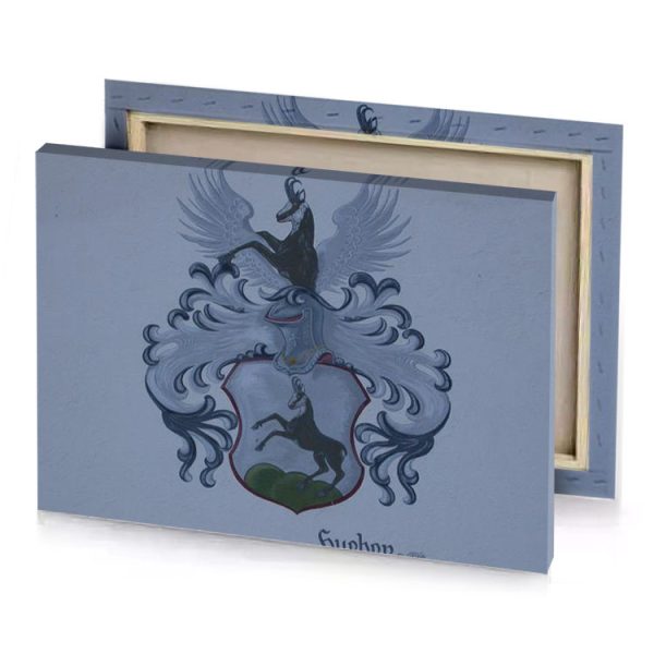 a painting of bird on shield slate gray canvas - Image 4