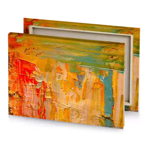 a painting of colorful abstract carrot orange canvas - Image 4