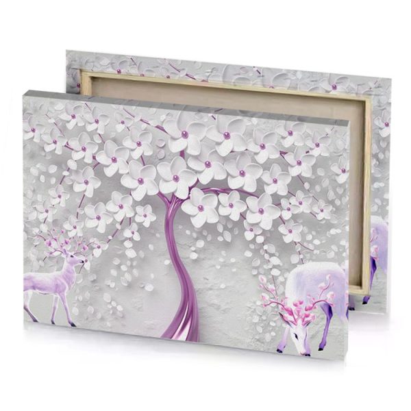 a painting of deer and tree canvas - Image 4