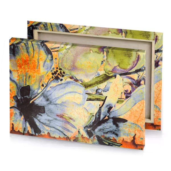 a painting of flowers on yellow background vanilla canvas - Image 4
