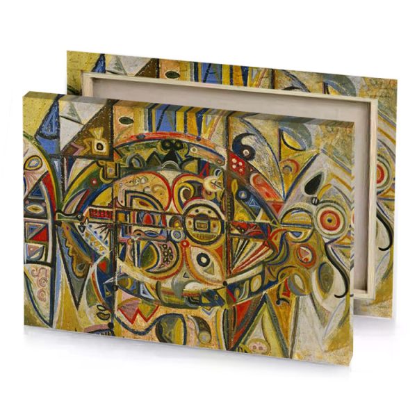 a painting of man with large head sepia canvas - Image 4