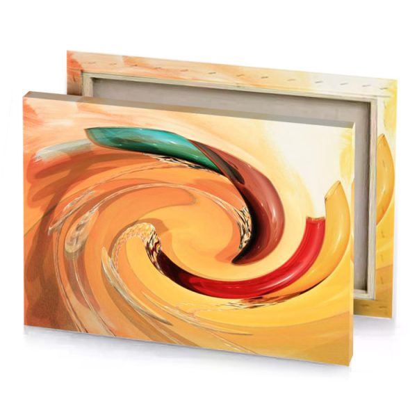 a painting of swirl sand brown canvas - Image 4