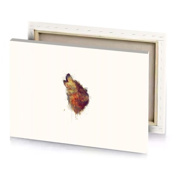 a painting of wolf on white background garnet canvas - Image 4