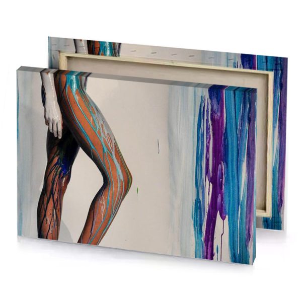 a painting of woman in bodysuit silver canvas - Image 4