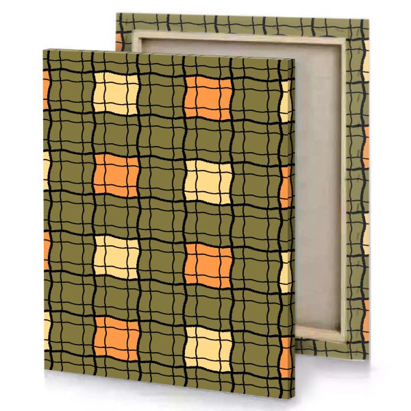 a pattern with squares and camouflage green canvas - Image 4