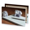 a pen and notebook on table silver canvas - Image 4