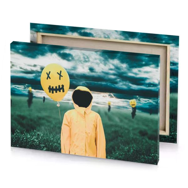 a person holding balloon with the word x on it burlywood canvas - Image 4
