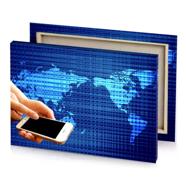 a person holding cell phone in their hand lapis lazuli canvas - Image 4
