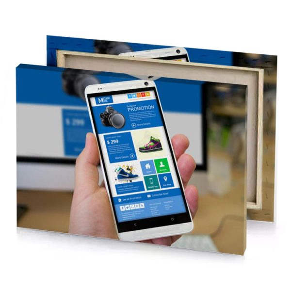 a person holding cell phone with the screen open denim blue canvas - Image 4