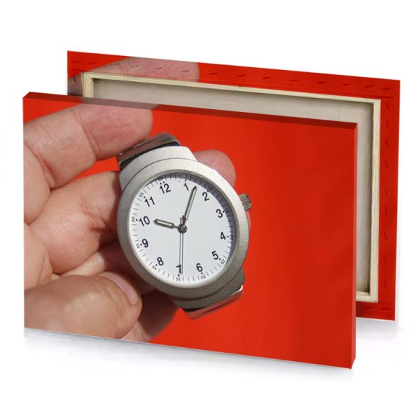 a person holding small silver watch lust canvas - Image 4