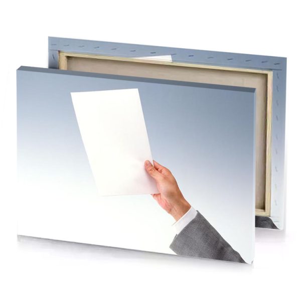 a person holding white piece of paper snow canvas - Image 4