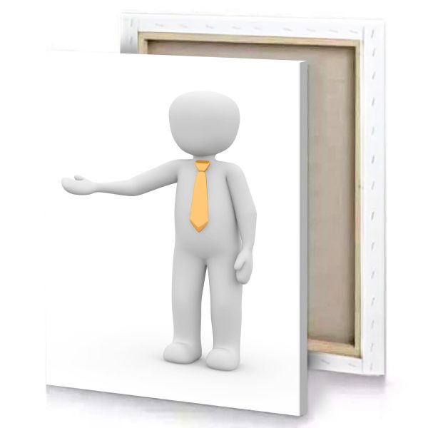a person in tie pointing at something silver canvas - Image 4