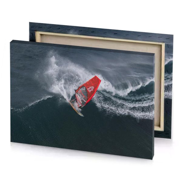 a person on surf board riding wave garnet canvas - Image 4