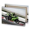 a person riding green motorcycle on track fern canvas - Image 4