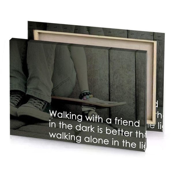 a person sitting on skateboard with quote canvas - Image 4