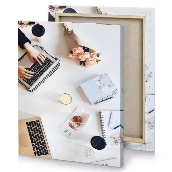 a person typing on laptop with cup of coffee platinum canvas - Image 4