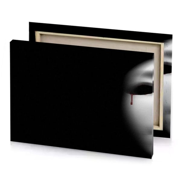 a person with bloody face and knife silver canvas - Image 4