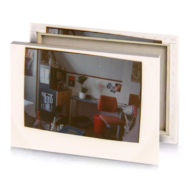 a picture of desk with chair and computer bistre canvas - Image 4