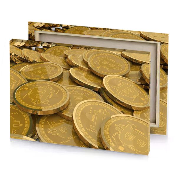 a pile of bitcoin coins peru canvas - Image 4