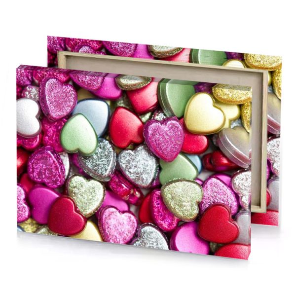 a pile of colorful hearts crimson canvas - Image 4
