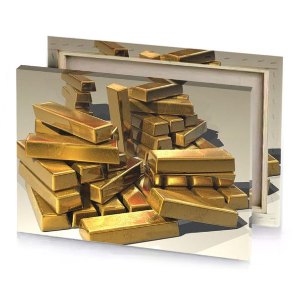 a pile of gold bars sienna canvas - Image 4