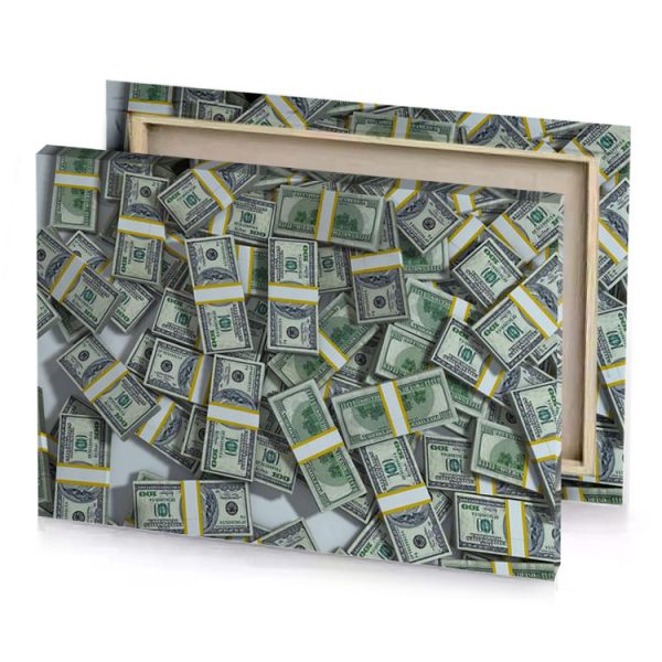 a pile of money camouflage green canvas - Image 4