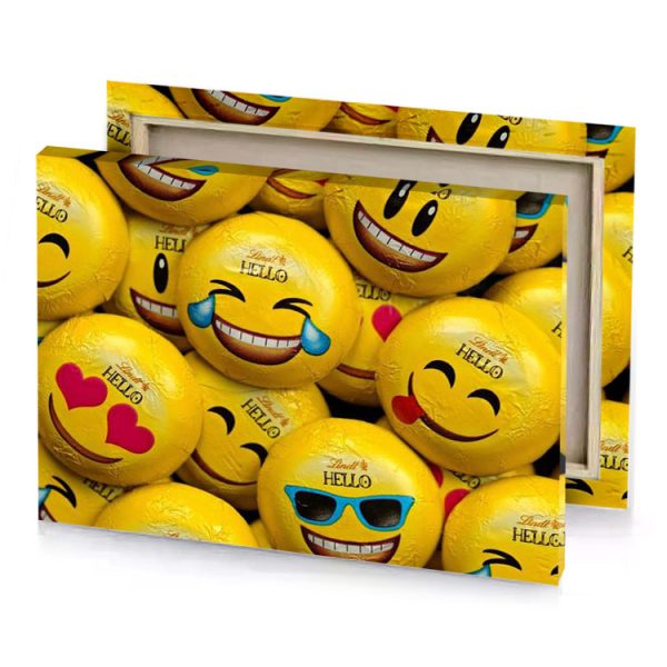 a pile of smiley face chocolates golden poppy canvas - Image 4
