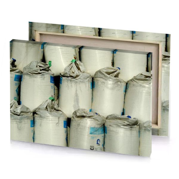 a pile of white rolls paper on pal silver canvas - Image 4