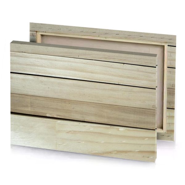 a pile of wood planks silver canvas - Image 4