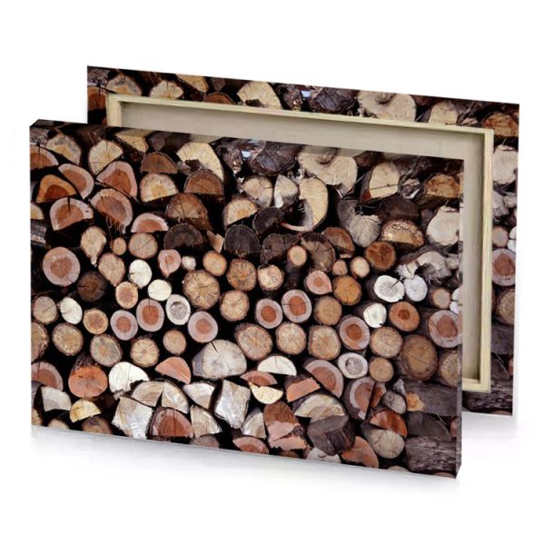 a pile of wood rosy brown canvas - Image 4