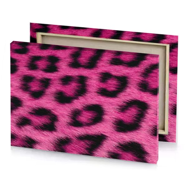 a pink and black leopard print fur deep cerise canvas - Image 4