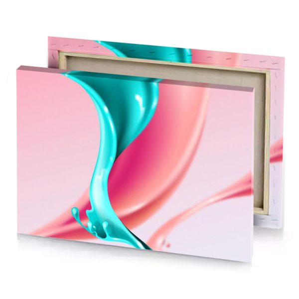 a pink and blue liquid splash on background deep cerise canvas - Image 4