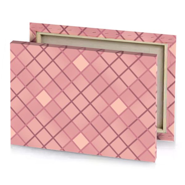 a pink and brown geometric pattern fuzzy wuzzy canvas - Image 4