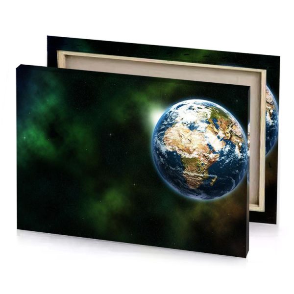 a planet with bright green glow in the background bisque canvas - Image 4