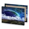 a planet with clouds and mountains in the background midnight blue canvas - Image 4