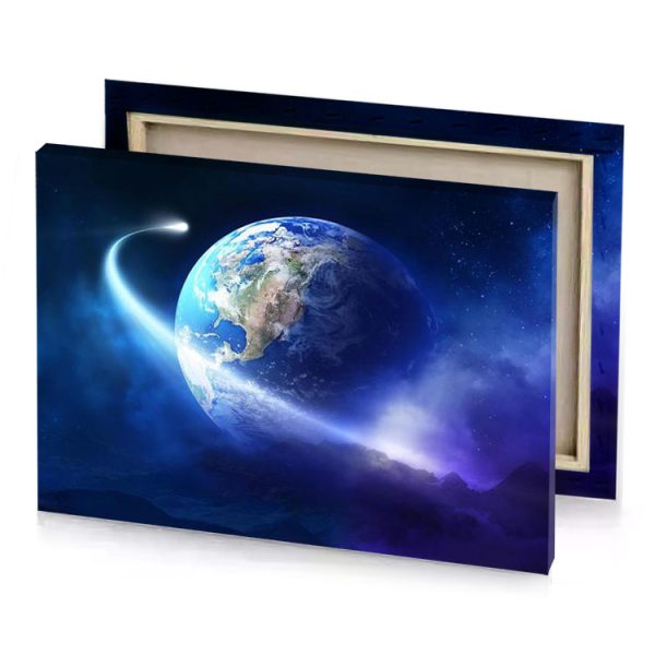 a planet with crescent in the middle glaucous canvas - Image 4