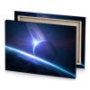 a planet with ring around it cerulean blue canvas - Image 4